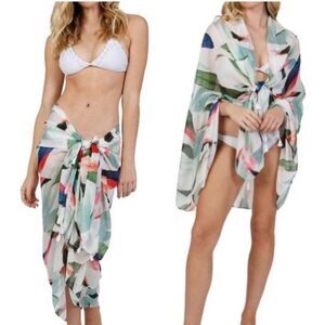 Pool to Party By Subtle Luxury Birds Of Paradise Tassel Pareo Sarong Scarf Wrap